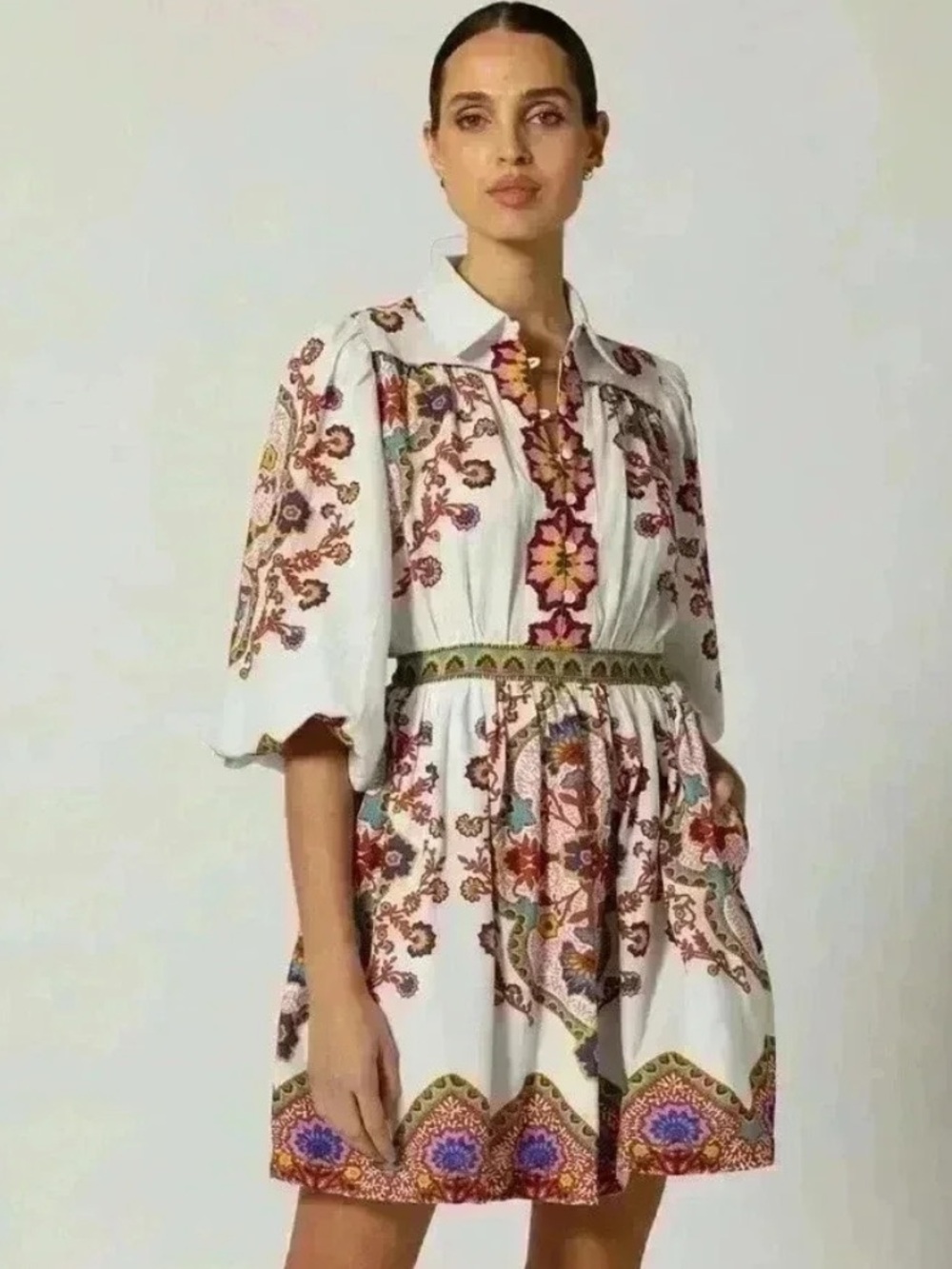 Cleobella Women's Leigh Button-Front Shirt Dress